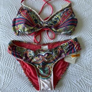Lucky Brand Multicolor Paisley Bikini - Small Bottom, Medium Top, NWT!